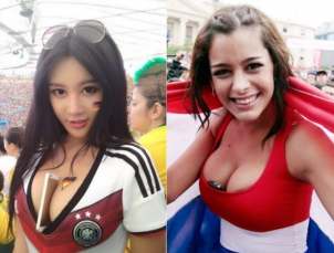 中国“乳神”巨乳夹手机 傲人胸器席卷巴西世界杯