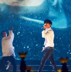 权志龙右眼受伤 BigBang世界巡回演唱会首尔站照片