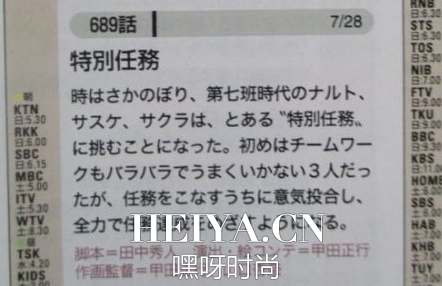 火影忍者动画689集什么时候更新 火影忍者689文字情报